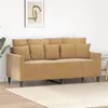 Image de vidaXL Canapé à 2 places Marron 140 cm Velours359310