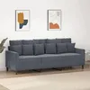 Image de vidaXL Canapé à 3 places Gris foncé 180 cm Velours359314