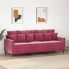 Image de vidaXL CanapÃ© Ã  3 places Rouge bordeaux 180 cm Velours