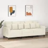 Image de vidaXL CanapÃ© Ã  3 places CrÃ¨me 180 cm Velours