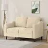 Image de vidaXL Canapé à 2 places Crème 120 cm Tissu359353