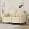 Image de vidaXL CanapÃ© Ã  2 places CrÃ¨me 120 cm Tissu
