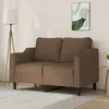 Image de vidaXL Canapé à 2 places Marron 120 cm Tissu359354
