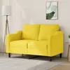 Image de vidaXL Canapé à 2 places Jaune clair 120 cm Tissu359356