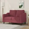 Image de vidaXL Canapé à 2 places Rouge bordeaux 120 cm Tissu359357