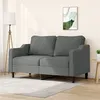 Image de vidaXL Canapé à 2 places Gris foncé 140 cm Tissu359360