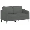 Image de vidaXL CanapÃ© Ã  2 places Gris foncÃ© 140 cm Tissu