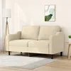 Image de vidaXL Canapé à 2 places Crème 140 cm Tissu359361