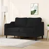 Image de vidaXL Canapé à 2 places Noir 140 cm Tissu359363