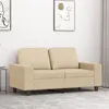 Image de vidaXL Canapé à 2 places Crème 120 cm Tissu359385