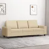 Image de vidaXL Canapé à 3 places Crème 180 cm Tissu359401
