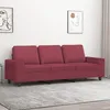 Image de vidaXL CanapÃ© Ã  3 places Rouge bordeaux 180 cm Tissu