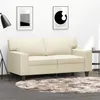 Image de vidaXL Canapé à 2 places Crème 120 cm Similicuir359413
