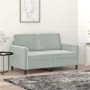 Image de vidaXL Canapé à 2 places Gris clair 120 cm Velours359432