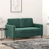 Image de vidaXL Canapé à 2 places Vert foncé 120 cm Velours359434