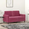 Image de vidaXL vidaXL Canapé à 2 places Rouge bordeaux 120 cm Velours