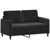 Image de vidaXL CanapÃ© Ã  2 places Noir 120 cm Velours