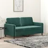 Image de vidaXL Canapé à 2 places Vert foncé 140 cm Velours359444