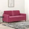 Image de vidaXL Canapé à 2 places Rouge bordeaux 140 cm Velours359446