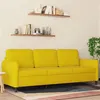 Image de vidaXL Canapé à 3 places Jaune 180 cm Velours359458