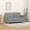 Image de vidaXL Canapé à 2 places Gris clair 140 cm Tissu359478