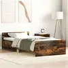 Image de vidaXL Cadre de lit sans matelas chêne fumé 100x200 cm bois ingénierie