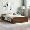 Image de vidaXL Cadre de lit tête de lit et pied de lit chêne marron 120x200 cm