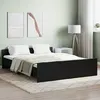 Image de vidaXL Cadre de lit avec tête de lit et pied de lit noir 160x200 cm