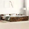 Image de vidaXL Cadre de lit tête de lit et pied de lit chêne fumé 160x200 cm