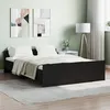 Image de vidaXL Cadre de lit avec tête de lit/pied de lit noir 135x190 cm