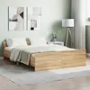 Image de vidaXL Cadre de lit tête de lit et pied de lit chêne sonoma 135x190 cm