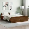 Image de vidaXL Cadre de lit tête de lit et pied de lit chêne marron 135x190 cm