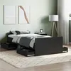 Image de vidaXL Cadre de lit avec tête de lit/pied de lit noir 90x200 cm