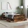 Image de vidaXL Cadre de lit tête de lit et pied de lit chêne fumé 90x190 cm
