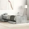Image de vidaXL Cadre de lit tête de lit et pied de lit gris béton 75x190 cm