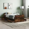 Image de Vidaxl Cadre De Lit Sans Matelas ChÃªne FumÃ© 75x190 Cm