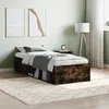 Image de Vidaxl Cadre De Lit Sans Matelas ChÃªne FumÃ© 75x190 Cm