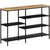 Image de vidaXL Vidaxl Table Console 110x30x75 Cm Bois De Manguier Massif Brut Et Fer