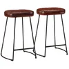 Image de vidaXL Vidaxl Tabourets De Bar Lot De 2 Marron Foncé 41x29x62 Cm