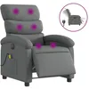 Image de vidaXL Vidaxl Fauteuil Inclinable De Massage Électrique Gris Foncé Tissu