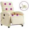 Image de vidaXL Vidaxl Fauteuil Inclinable De Massage Électrique Crème Tissu