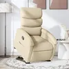 Image de vidaXL Fauteuil inclinable Crème Tissu3203987