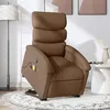 Image de vidaXL Fauteuil de massage inclinable Marron Tissu