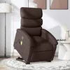 Image de vidaXL Fauteuil inclinable de massage Marron foncé Tissu3203995