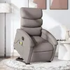 Image de vidaXL Fauteuil inclinable de massage électrique Taupe Tissu