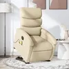Image de vidaXL Fauteuil inclinable de massage électrique Crème Tissu3204023