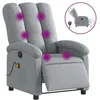 Image de vidaXL Fauteuil de massage inclinable Ã©lectrique gris clair tissu