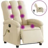 Image de vidaXL Vidaxl Fauteuil Inclinable De Massage Électrique Crème Tissu