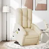 Image de vidaXL Fauteuil inclinable de massage CrÃ¨me Tissu