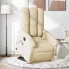 Image de vidaXL Vidaxl Fauteuil Inclinable De Massage Électrique Crème Tissu